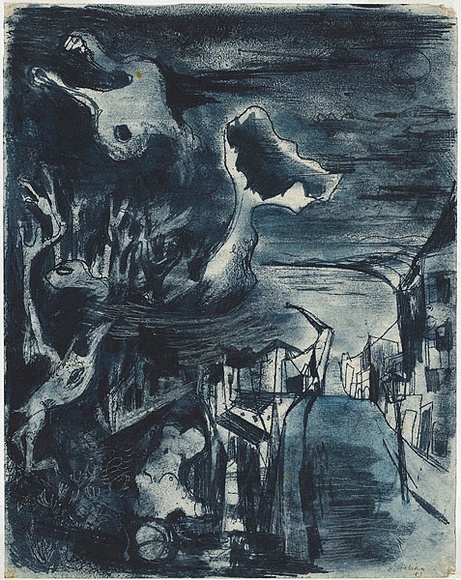 Artist: b'Fabian, Erwin.' | Title: b'Bay.' | Date: 1941 | Technique: b'monotype, printed in dark blue ink, from one plate' | Copyright: b'\xc2\xa9 Erwin Fabian'