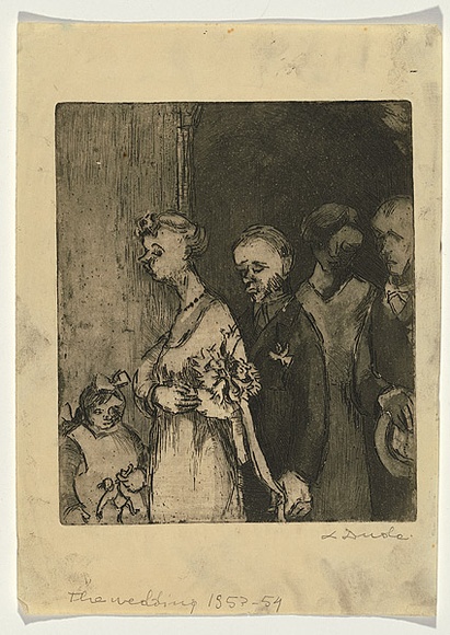 Artist: b'Groblicka, Lidia.' | Title: b'The wedding' | Date: 1953-54 | Technique: b'etching and aquatint, printed in black ink, from one plate'