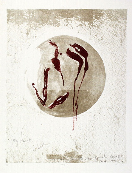 Artist: b'Ferrie, Cathie.' | Title: b(My heart is broken by a whole world's woe). | Date: 1972 | Technique: b'lithograph, printed in colour, from two stones [or plates],'