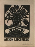 Artist: FEINT, Adrian | Title: Bookplate: Alison Litchfield. | Date: (1927) | Technique: wood-engraving, printed in black ink, from one block | Copyright: Courtesy the Estate of Adrian Feint