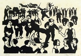 Artist: Allen, Joyce. | Title: Slenderella. | Date: 1971 | Technique: linocut, printed in black ink, from one block