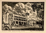 Artist: b'McGrath, Raymond.' | Title: bThe Women's College. University of Sydney. | Date: 1924 | Technique: b'wood-engraving, printed in black ink, from one block'