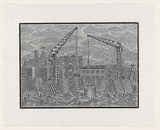 Artist: Groblicka, Lidia. | Title: Cranes | Date: 1972 | Technique: woodcut, printed in black ink, from one block
