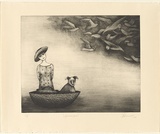 Artist: b'Perrow, Deborah.' | Title: b'Messenger' | Date: 2002 | Technique: b'etching, printed in black ink, from one plate'