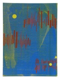 Artist: Tilley, Lorna. | Title: (Poster of moons and stripes) | Date: 1973 | Technique: screenprint, printed in colour, from multiple stencils