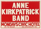 Artist: b'UNKNOWN' | Title: b'Anne Kirkpatrick band' | Date: 1978 | Technique: b'screenprint, printed in colour, from multiple stencils'