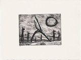 Artist: b'Kelly, John.' | Title: b'The night' | Date: 2002 | Technique: b'etching and aquatint, printed in black ink, from one plate' | Copyright: b'\xc2\xa9 John Kelly. Licensed by VISCOPY, Australia.'