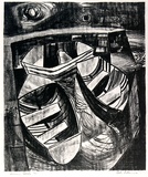 Artist: b'Adams, Tate.' | Title: b'Fishing boats 2.' | Date: c.1954 | Technique: b'lithograph, printed in black ink, from one zinc plate'