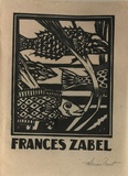 Artist: FEINT, Adrian | Title: Bookplate: Frances Zabel. | Date: (1927) | Technique: wood-engraving, printed in black ink, from one block | Copyright: Courtesy the Estate of Adrian Feint