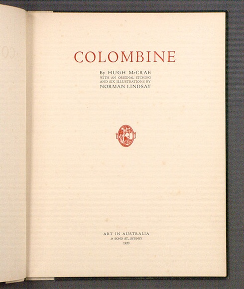 Title: Colombine. | Date: 1920 | Technique: etching, printed in black ink, from one copper plate; letter press text
