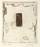 Artist: Partos, Paul. | Title: not titled [black vertical rectangle in centre] | Date: 1986, March - April | Technique: etching and roulette, printed in black ink, from one plate