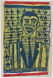 Artist: HANRAHAN, Barbara | Title: All-American boy | Date: 1963 | Technique: linocut, printed in colour, from three blocks