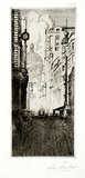 Artist: SHIRLOW, John | Title: George Street, Sydney | Date: 1918 | Technique: etching, printed in warm black ink, from one copper plate
