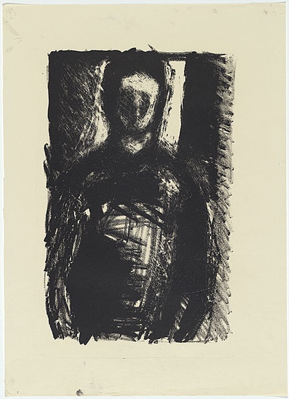 Artist: b'MADDOCK, Bea' | Title: b'Self portrait' | Date: 1961 | Technique: b'lithograph worked in crayon and touche, printed in black ink, from one stone'