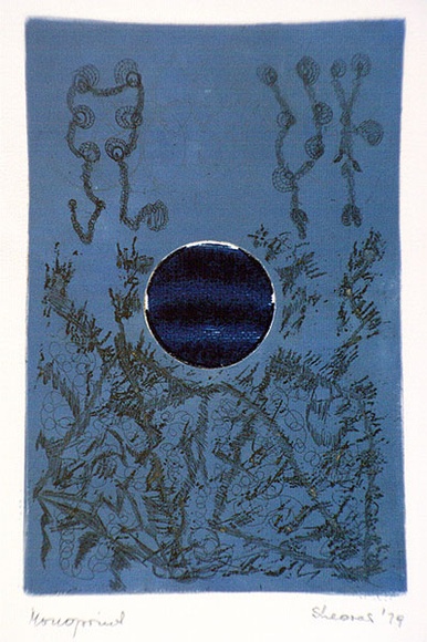 Artist: b'SHEARER, Mitzi' | Title: b'not titled' | Date: 1979 | Technique: b'etching, twond cut printed as monotype in colour from two  plates'