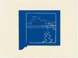 Artist: b'Law, Roger.' | Title: b'Not titled [Sydney Opera House].' | Date: 2002 | Technique: b'linocut, printed in blue ink, from one block'