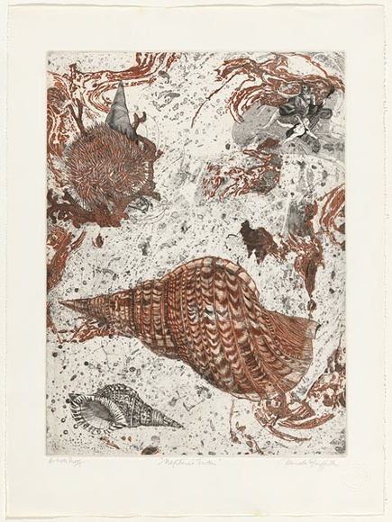 Artist: b'GRIFFITH, Pamela' | Title: bNeptune's triton | Date: 1981 | Technique: b'etching, aquatint, spray resist, marbelling and burnishing printed in colour from two zinc plates' | Copyright: b'\xc2\xa9 Pamela Griffith'