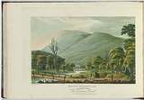 Artist: b'LYCETT, Joseph' | Title: bMount Wellington, near Hobart Town, Van Diemen's Land. | Date: 1825 | Technique: b'etching, aquatint and roulette, printed in black ink, from one copper plate; hand-coloured'