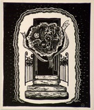 Artist: b'OGILVIE, Helen' | Title: b'Greeting card: Christmas from Stanley Co Pty Ltd' | Technique: b'wood-engraving, printed in black ink, from one block'