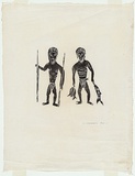 Artist: Tipungwuti, Giovanni (John). | Title: Two fishermen. | Date: 1969 | Technique: woodcut, printed in black ink, from one block