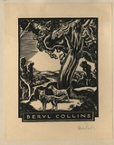 Artist: FEINT, Adrian | Title: Bookplate: Beryl Collins. | Date: (1934) | Technique: wood-engraving, printed in black ink, from one block | Copyright: Courtesy the Estate of Adrian Feint