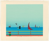 Artist: b'Sanders, Tom.' | Title: b'Sams first birthday- Sea, sky, shapes, sails & ships [2].' | Date: 1985 | Technique: b'screenprint, printed in colour, from ten stencils'