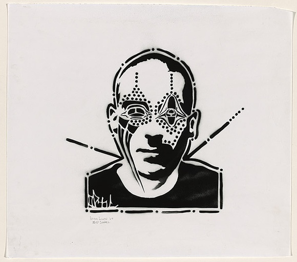 Artist: b'Optic.' | Title: b'Dead Channel.' | Date: 2003 | Technique: b'stencil, printed in black ink, from one stencil'