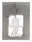 Artist: b'McDiarmid, David.' | Title: b'Stormy leather: exhibition poster for Peter Tully exhibition at Gallery Gabrielle Pizzi, Melbourne, 1987' | Date: 1987 | Technique: b'screenprint, printed in colour, from two stencils' | Copyright: b'Courtesy of copyright owner, Merlene Gibson (sister)'