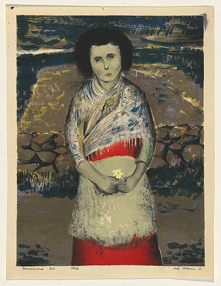 Title: b'Connemara girl' | Date: 1955 | Technique: b'lithograph, printed in colour, from multiple stones'