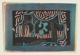 Title: not titled [abstract] | Date: c.1940s | Technique: linocut, printed in colour, from three blocks