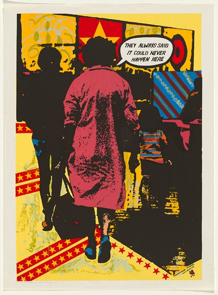 Artist: b'Robertson, Toni.' | Title: b'Taking marketown by strategy - 6' | Date: 1977 | Technique: b'screenprint, printed in colour, from multiple stencils' | Copyright: b'\xc2\xa9 Toni Robertson'