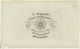 Artist: b'UNKNOWN ENGRAVER,' | Title: b'Trade card: J. White. Lamp contractor. The Blazing Star.' | Date: 1833 | Technique: b'engraving, printed in black ink, from one copper plate'