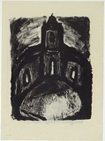 Artist: MADDOCK, Bea | Title: Ruined church | Date: 1961 | Technique: lithograph, printed in black ink, from one stone