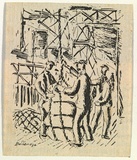 Artist: b'Bainbridge, John.' | Title: b'(Men stacking sacks\xc3\xab.' | Date: (1939-59) | Technique: b'lithograph'