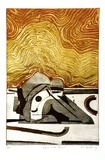 Artist: Backen, Earle. | Title: Figure on the beach. | Date: 1967 | Technique: etching and aquatint, printed in colour