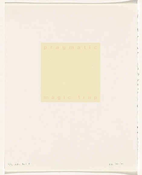 Artist: Burgess, Peter. | Title: pragmatic: magic trap. | Date: 2001 | Technique: computer generated inkjet prints, printed in colour, from digital files