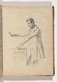 Artist: b'Nicholas, William.' | Title: b'Auctioneer the night (W. G. Moore)' | Date: 1847 | Technique: b'pen-lithograph, printed in black ink, from one plate'