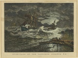 Title: Hurricane at the Lacepede Islands, WA | Date: 1877 | Technique: wood-engraving, printed black ink, from one block; hand-coloured