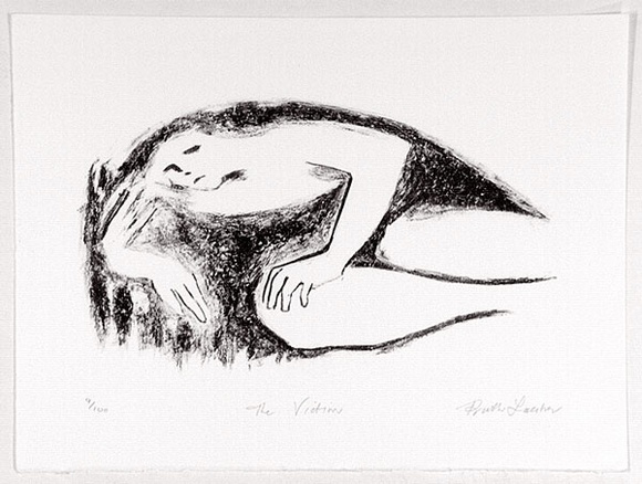 Artist: b'Faerber, Ruth.' | Title: b'The victim..' | Date: 1988 | Technique: b'lithograph, printed in black ink, from one stone [or plate]'