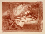 Artist: b'Conder, Charles.' | Title: bCupid's hour. | Date: c.1902 | Technique: b'transfer-lithograph, printed in red ink, from one stone'