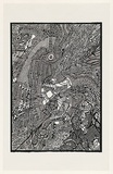 Artist: Dickson, Jim. | Title: not titled [black and white surreal composition, scaly arm with feather fingers reaching down left side]. | Date: 1970-1990 | Technique: screenprint, printed in black ink, from one stencil
