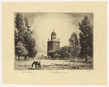 Artist: b'LINDSAY, Lionel' | Title: bSt Matthew's, Windsor from the park | Date: 1919 | Technique: b'etching and aquatint, printed in black ink with plate-tone, from one plate' | Copyright: b'Courtesy of the National Library of Australia'