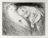 Artist: BOYD, Arthur | Title: St Francis lying in the flames. | Date: (1965) | Technique: lithograph, printed in black ink, from one plate | Copyright: Reproduced with permission of Bundanon Trust