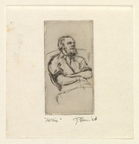 Artist: b'EWINS, Rod' | Title: b'Wilkie.' | Date: 1963 | Technique: b'drypoint, printed in black ink, from one copper plate'