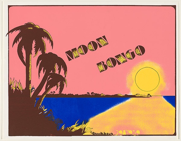 Artist: b'Woodhill, Kerry.' | Title: b'Moon Bongo.' | Date: 1978 | Technique: b'screenprint, printed in colour, from three stencils'