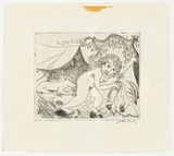 Artist: b'BOYD, Arthur' | Title: b'Susannah with an elder.' | Date: 1968-69 | Technique: b'etching, printed in black ink, from one plate' | Copyright: b'Reproduced with permission of Bundanon Trust'