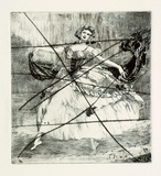 Artist: b'FEINT, Adrian' | Title: b'(Woman in full dress) [Plate two].' | Date: c.1922 | Technique: b'etching, printed in black ink, from one plate' | Copyright: b'Courtesy the Estate of Adrian Feint'