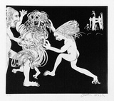 Artist: BOYD, Arthur | Title: The Magistrate defeated. | Date: 1970 | Technique: etching and aquatint, printed in black ink, from one plate