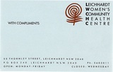 Artist: b'REDBACK GRAPHIX' | Title: bNotesize letterhead: Leichhardt Women's Community Health Centre | Date: c1990 | Technique: b'offset-lithograph, printed in black and brown ink'