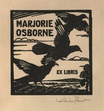 Artist: b'FEINT, Adrian' | Title: b'Bookplate: Marjorie Osborne.' | Date: (1926) | Technique: b'wood-engraving, printed in black ink, from one block' | Copyright: b'Courtesy the Estate of Adrian Feint'